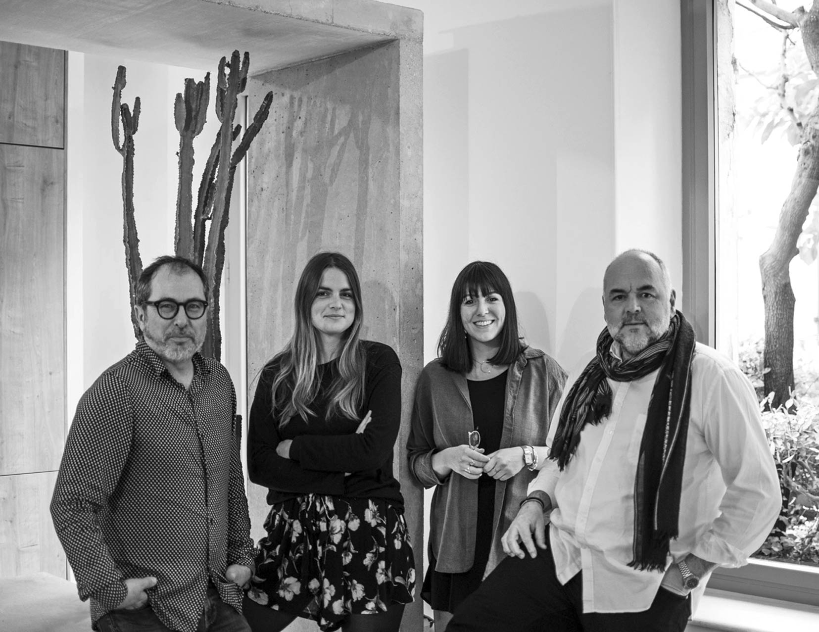 Chaos architectes, photo des associés Jérôme Pichoux, Elena Jimenez, Sarah Barbuscia et Guilhem de Barbarin
